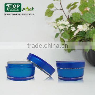 15g 30g 50g Crystal Blue Plastic Screw Cap Jar for Cosmetic Cream Bottle