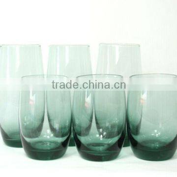 Set of 6 Colored Glass Tumbler Cup