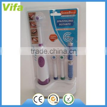 Waterproof Electric Toothbrush with 3 replace Brush Heads & batteries