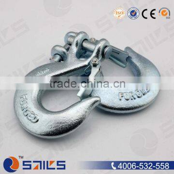 china carbon steel electro galvanized clevis slip hook with clevis pin and cotter for chain