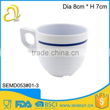 OEM high quality printed melamine drinking handle white cups