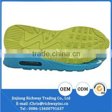 Yellow and sky blue color outsole sport shoes soles