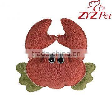 2015 best selling products crab shape canvas pet toy interactive play