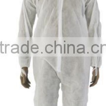 White SMS safety clothing protective coverall breathable and waterproof