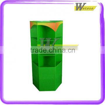 2015 new design corrugated paper fruit candy floor display stand with tiers