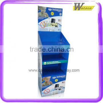 Practical 3 tiers hot sale corrugated cardboard display stand for water purifier