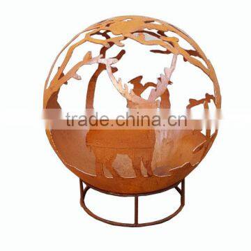 Metal Rust Design Fire Ball Fire Pit Ball photo-3