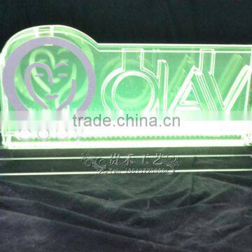 Acrylic LED Logo Display Stand Lucite Edge Lit Sign for Olay Brand Wine Immit Stand photo-5