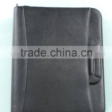 whlolesale imitation a4 handmade leather ring binder portfolio folder