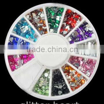 finger nail rhinestones,nail art glitter heart