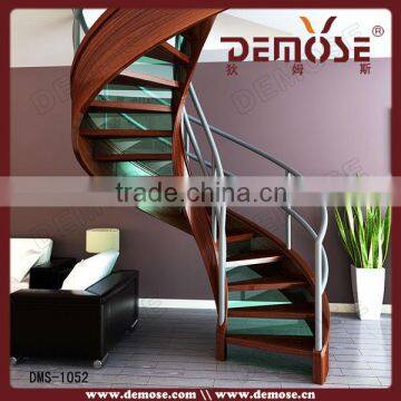 curved wood spiral staircase design