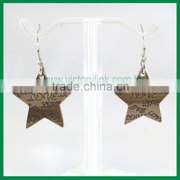 Wave Star Shape Metal Earrings