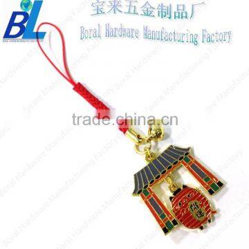 Golden plated metal chinese zodiac phone pendant