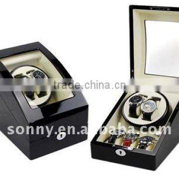 Lacquered 2+3 black color wood automatic watch winder