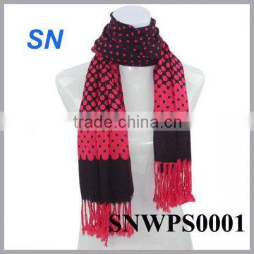 Latest fashion winter warm long polka dot scarf