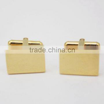 Factory Customize Gold Plating Rectangle Cufflink With Logo photo-2