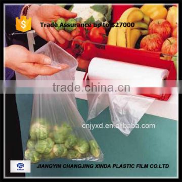 LDPE/HDPE solid and substantial rolling plastic bag for food in supermarket