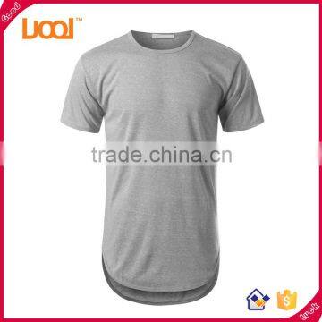 Curved hem grey long t-shirt for men, mens custom t shirt printing, custom tall t shirt