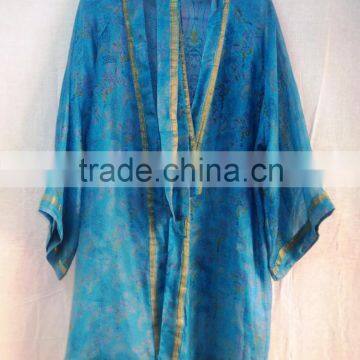 Sexy Girls Vintage Sil Saree Bthrobe Kimono Unisexy Adult Sleepware Kimono Designer Silk Kimono Intimate Night Wear Night Gown