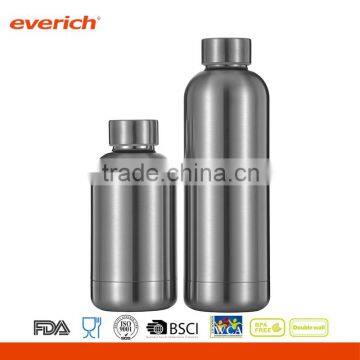 2016 New Design Double Wall Vacuum Stainless Steel Water Bottle with Metal Lid BPA Free