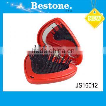 Plastic Hair brush Pocket Mirror with comb