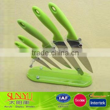 5Pcs Acrylic kitchen Knife Set With Colorful Stand