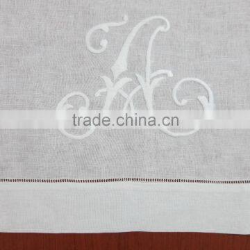 Monogram White Linen Table Runner photo-2