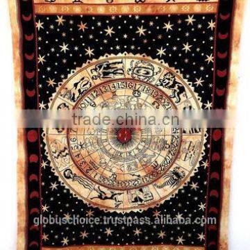 Cotton Vintage handmade Indian Horoscope Zodiac Wall Hanging Tapestry