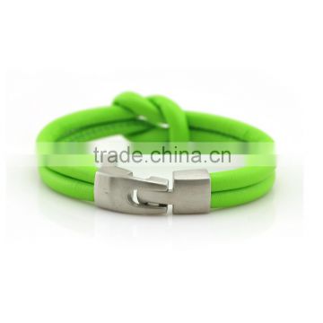 making double layer lambskin leather cord bracelet for ladies