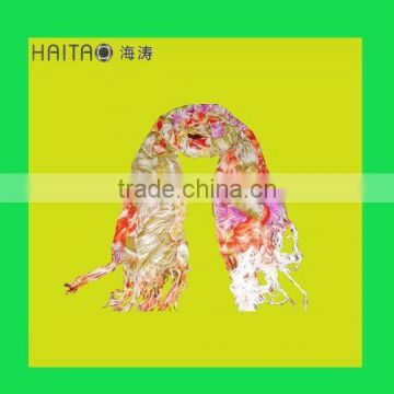 new fashion long flower women viscose scarf shawl with high quality