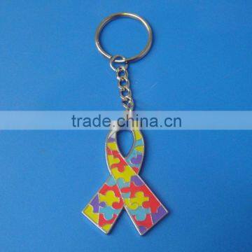 ribbon shape puzzle piece Autism kid gift key chain