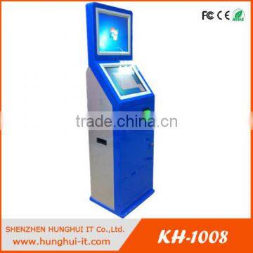 advertising double screen self service a4 scanner kiosk/QR bar code scanner kiosk