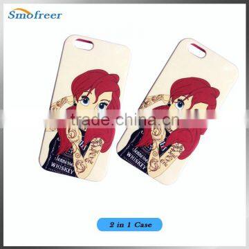 TPU/ PC Cellphone cover maker factory and customized 2 in 1 mobile phone back case production manufacturer for iphone 6 /6plus
