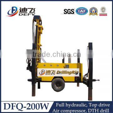 Trailer mounted Water well borehole pneumatic rock drilling rig machine DFQ-200W