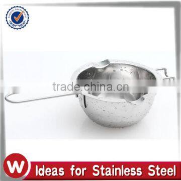 400ML / 14oz Stainless Steel Flat Base Chocolate Melting Bowl, Chocolate Melting Pot