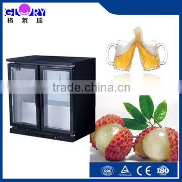 Beer cooler or wine fridge for drinks with glass door or solid door