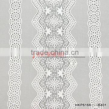 China Textile Supplier White Orandy Blackout Embroidery Circle Flower Fabric For Five Star Hotel Curtain Decoration HM photo-3