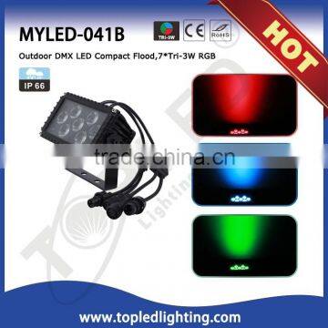 High Quality RGB 3in1 7x3W 20W DMX Outdoor Flood Light