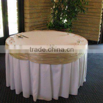 Premium quality white round table skirt