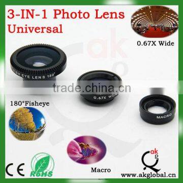 3 in 1 Lens for Iphone Lens Mobile Phone Lens Fisheye+marco+wide General Use photo-4