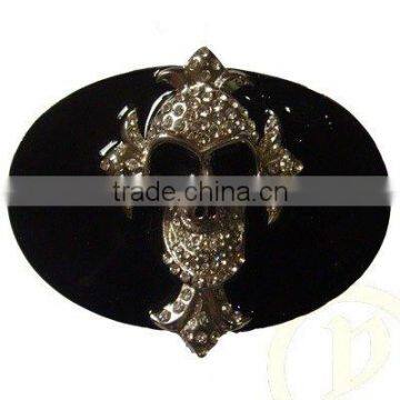 rhinestone skull press buckle