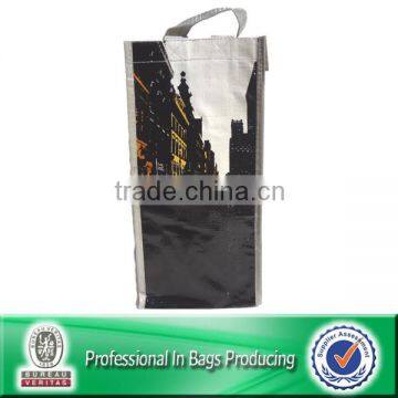 Lead Free PP Woven Laminated 3 Bottle Wine Bag