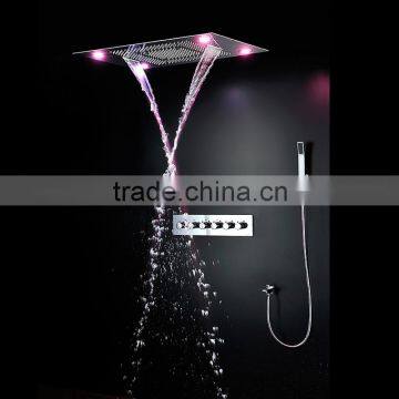 Hydro Power Led Shower Sets Rainfall Color Changing Shower Square 304 Sus Bathroom Accessories Embeded Ceiling Hand Shower Head photo-2