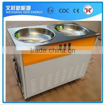 Flat 2 pan fried ice cream machine for business