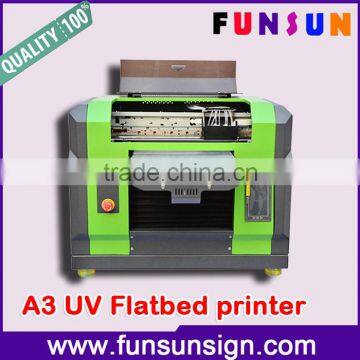 Cheap A3/A4 size uv led flatbed printer for all flat materials printing