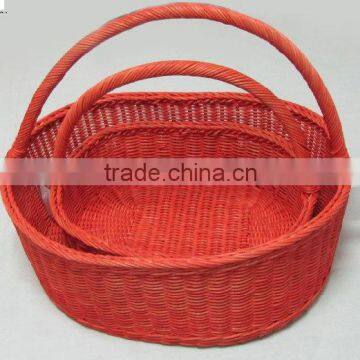 big basket with handle, storage for fruits, vegetables 100% handmade, natural material