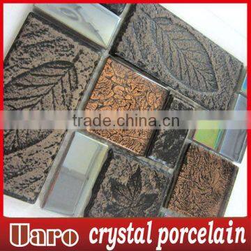 cheap leaf ceramic aluminium crystal mix mosaic tile