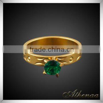 Green Stone Girls Brass Jewelry Wholesale Kundan Ring Designs photo-2