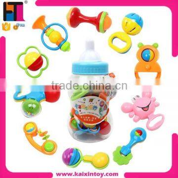 10 pcs eco-friendly plastic handheld ring bell baby rattle