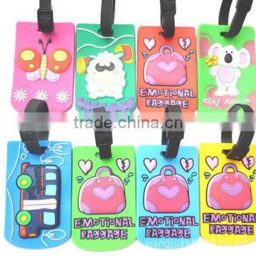 bulk embossing cute bag soft pvc novelty luggage tags